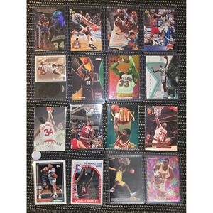 NBA Basketball Card Lot 16pc Shaq Hakeem Olajuwon Barkley Ewing David Robinson